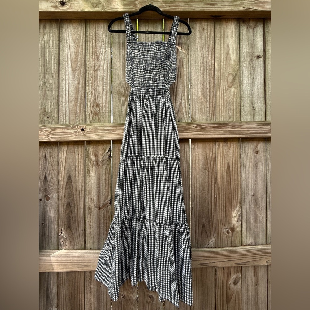 American Eagle Smocked Gingham Midi Dress NWOT Size Large